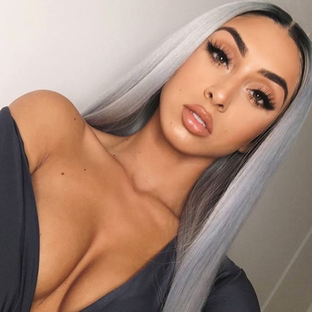 - 💫 22” SILVER GREY OMBRÉ STRAIGHT LACE FRONT WIG💫 *NWT